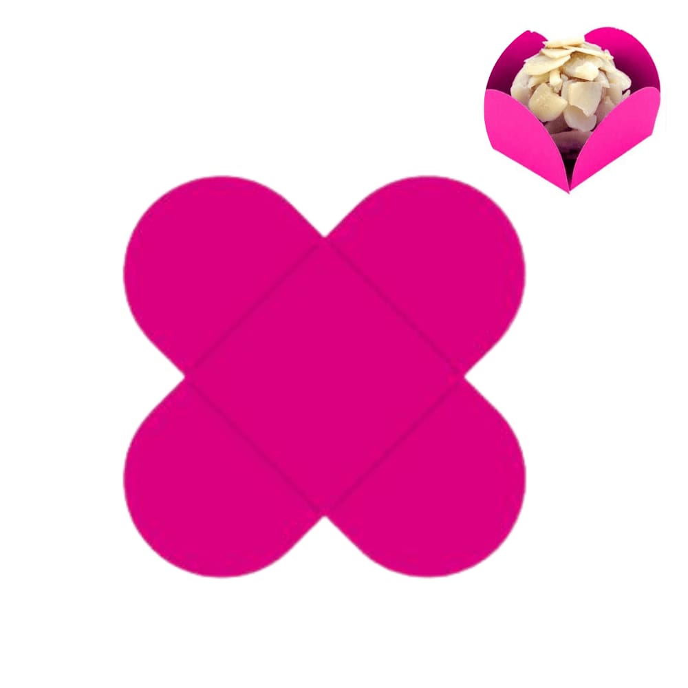 Porta Forminha 4 Pétalas Rosa Pink c/50 Unidades FunFestas