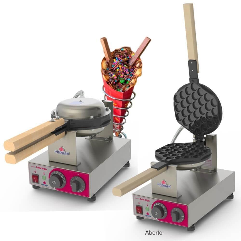 Wafleira Progás Máquina Elétrica Para Fazer Bubble Waffle Bola PRKB-10 220V