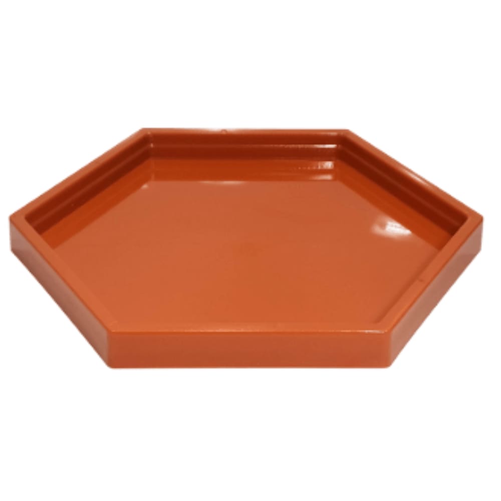 Bandeja Decorativa Sextavada Terracota 22x22cm Tasil