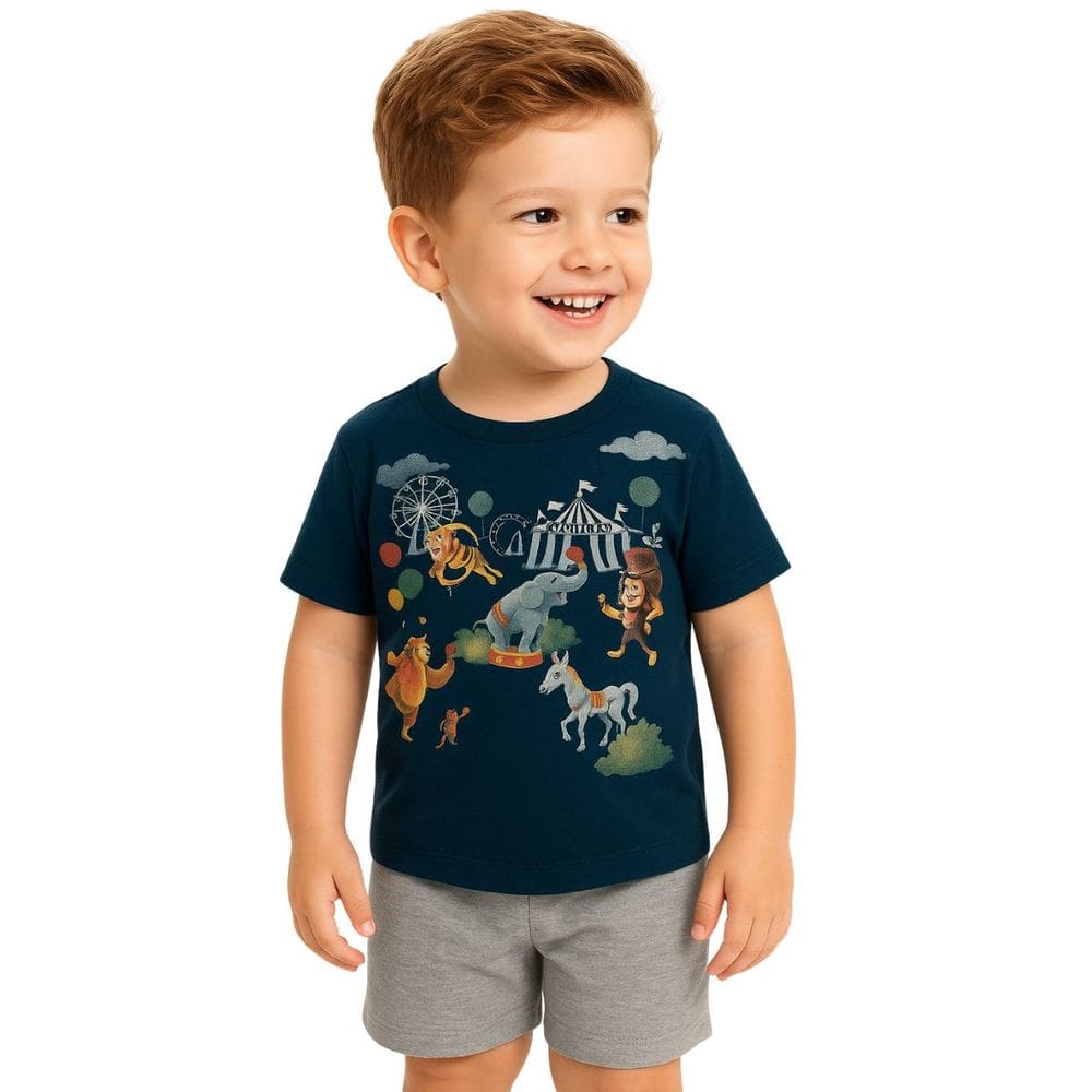 Conjunto Infantil Bebê Menino Aniversário Circo Safari P A 3