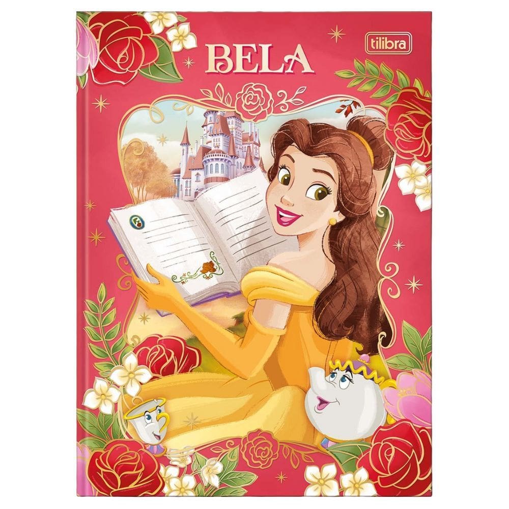 Caderno Colegial Brochura Princesas da Disney 17,6 x 23,9cm 80 Folhas Capa Dura - Tilibra | Papelaria | Material Escolar