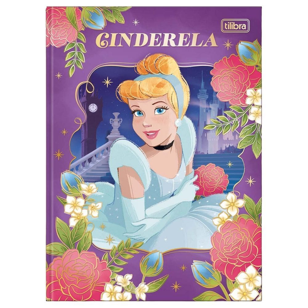 Caderno Colegial Brochura Princesas da Disney 17,6 x 23,9cm 80 Folhas Capa Dura - Tilibra | Papelaria | Material Escolar