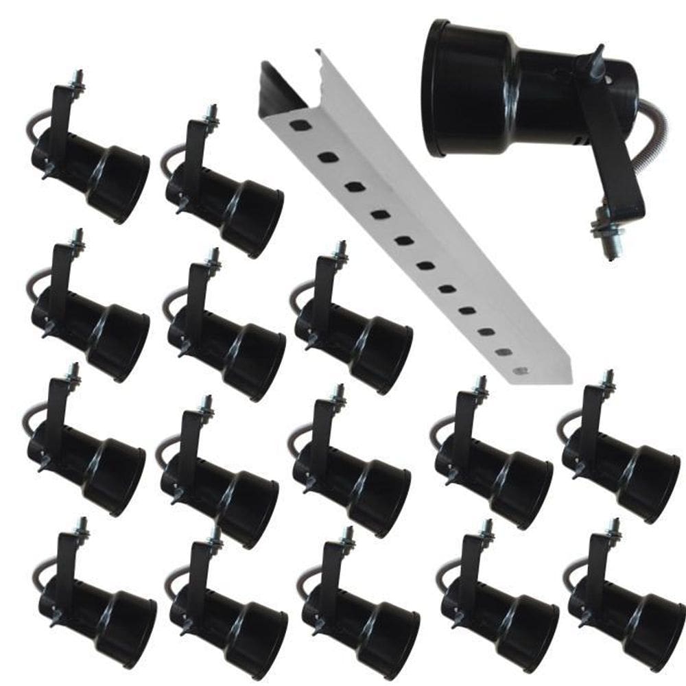 Spot Para Trilho Eletrocalha 15 Peças Lam Led Bulbo/Par 20