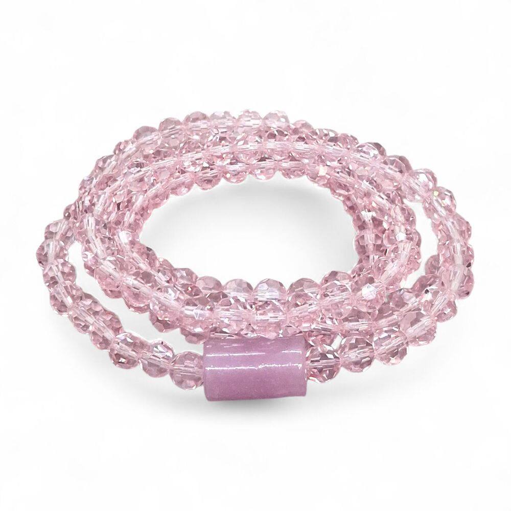 Guia Cristal 147 Contas Proteção Erê Rosa Cristal 60 cm