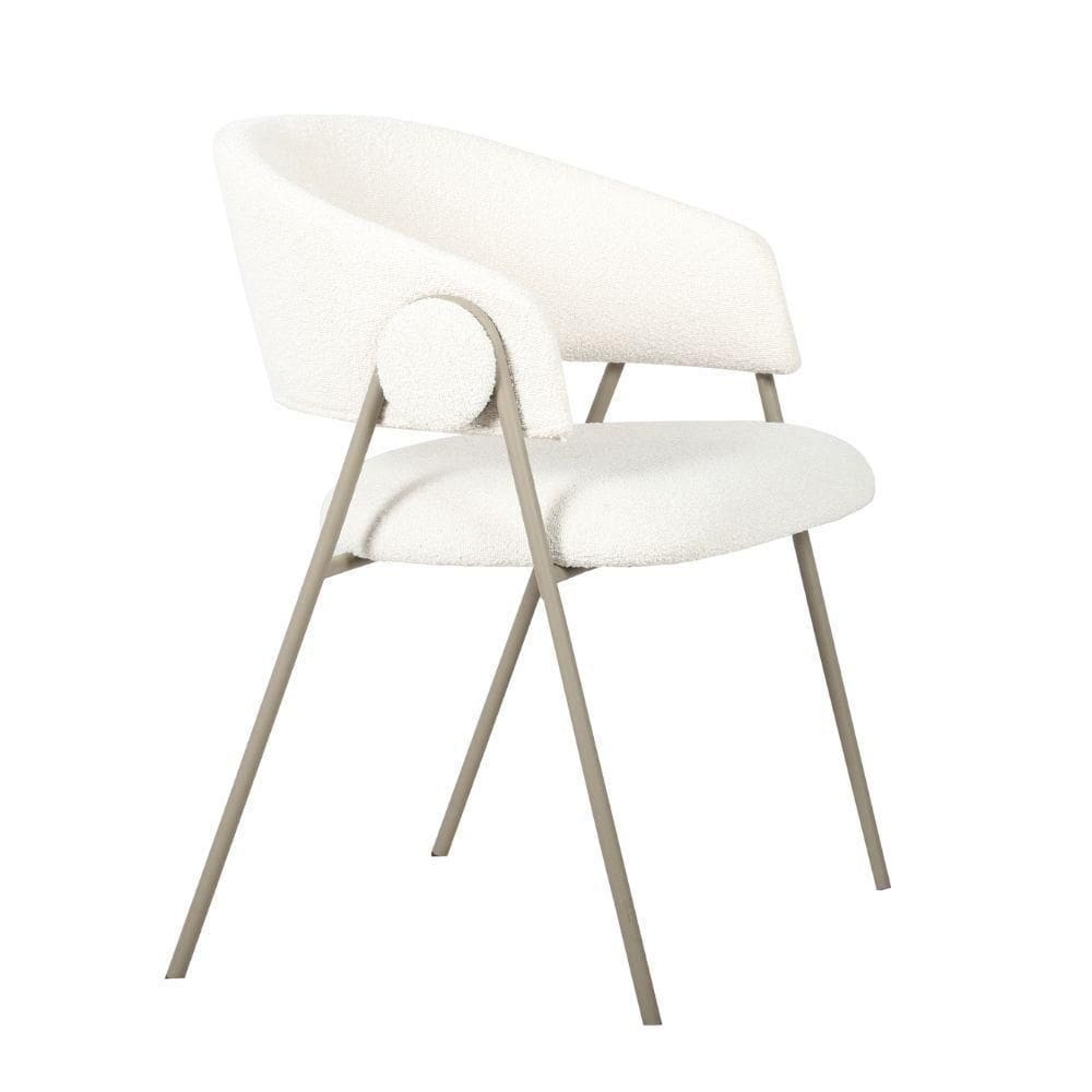 Cadeira Toulouse Base Champagne - Nude Bouclé