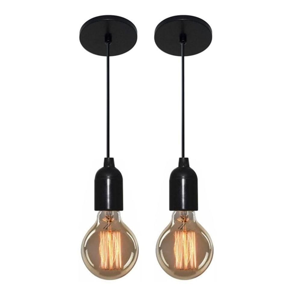 Kit/2 Lustre Pendente Luminária Md-4149 Suporte Para Lâmpada / Não Inclusa - Bivolt