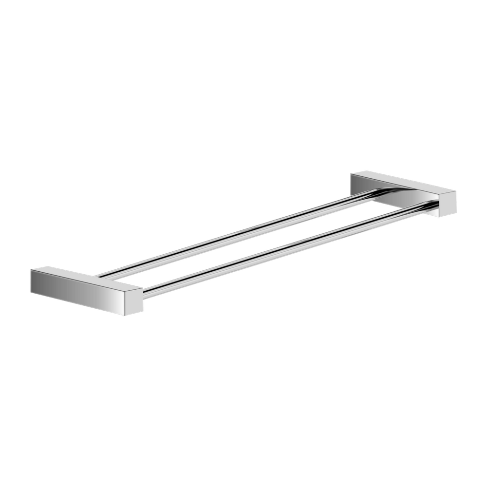 Toalheiro Duplo Para Banheiro Escovado Troia Grego Metal 40cm