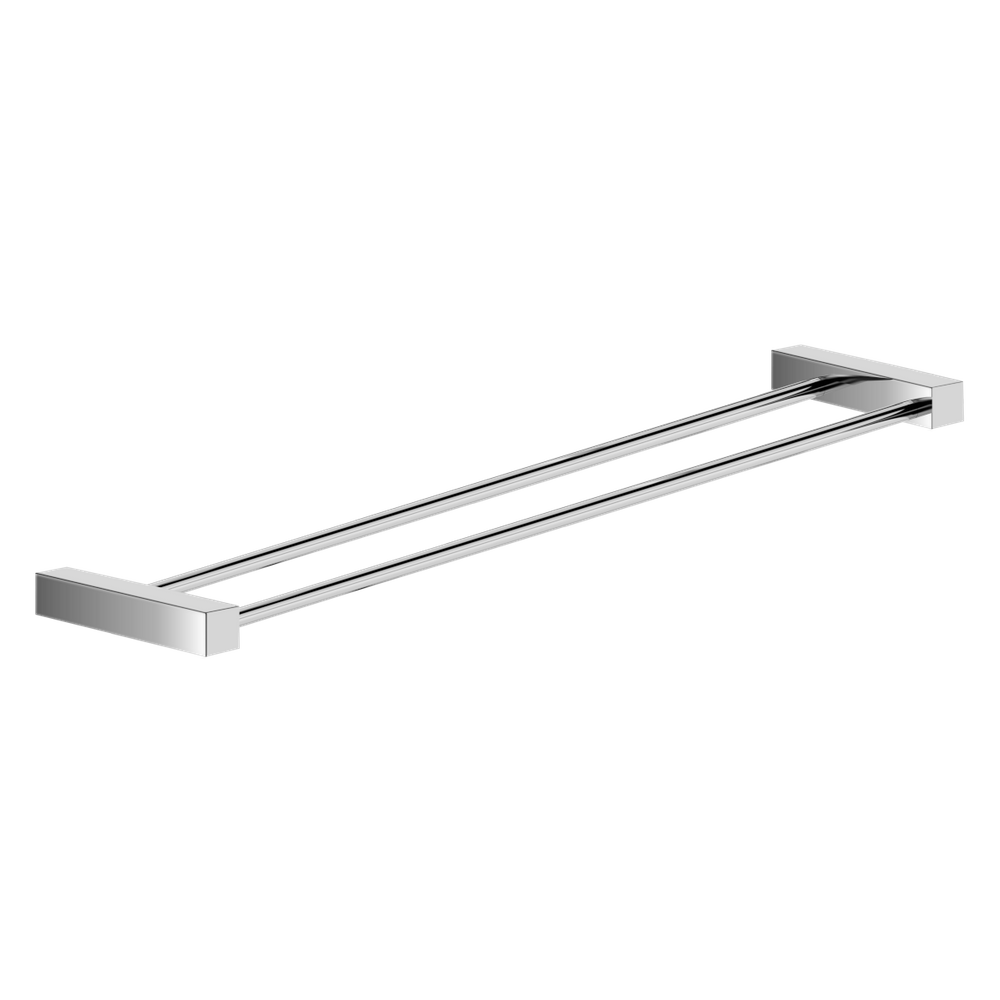 Toalheiro Duplo Para Banheiro Escovado Troia Grego Metal 50cm