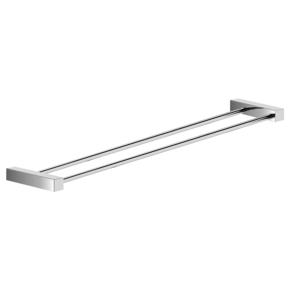 Toalheiro Duplo Para Banheiro Escovado Troia Grego Metal 60cm