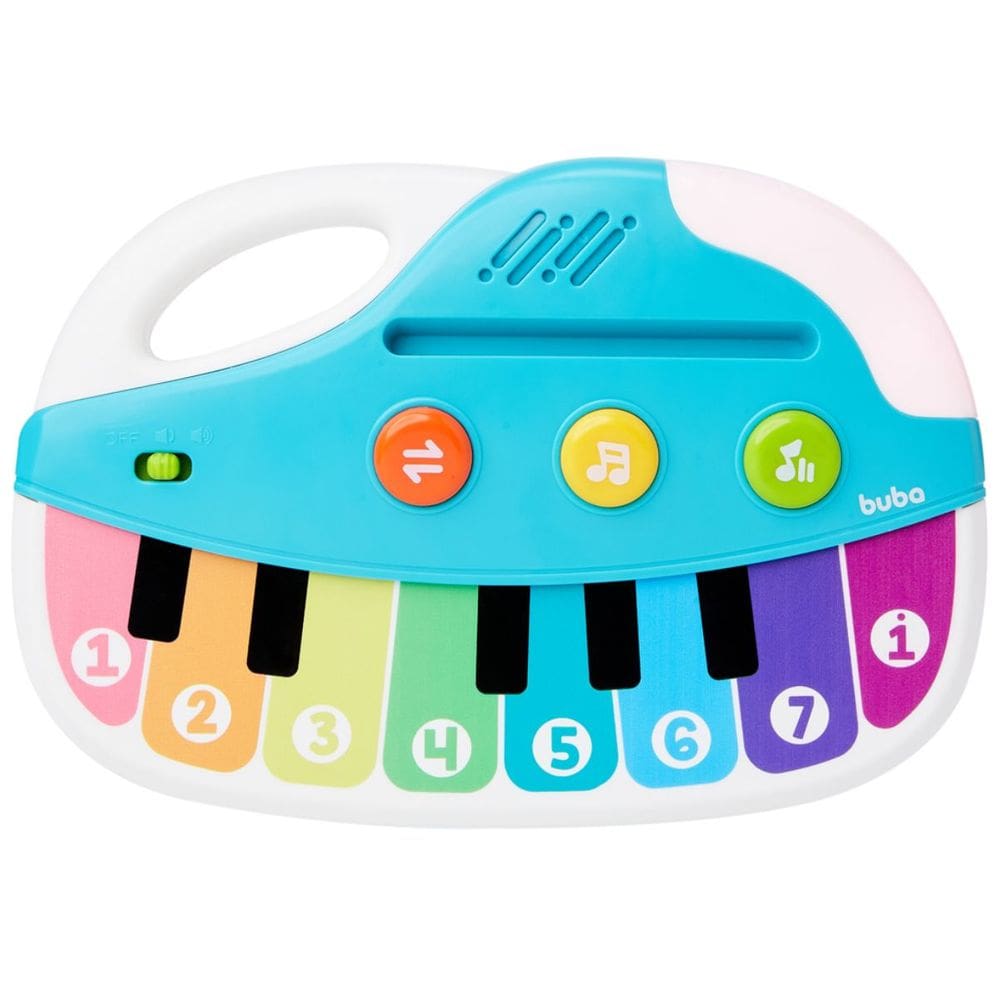 Brinquedo Teclado Musical para Crianças Botões Sonoros e Luzes Rítmicas +18 Meses Buba