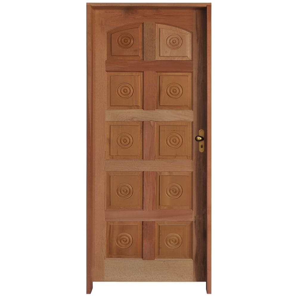 Porta Torneada 210x82cm 10 Bicos Batente Misto e Fechadura Direita - RD1113D - RODAM