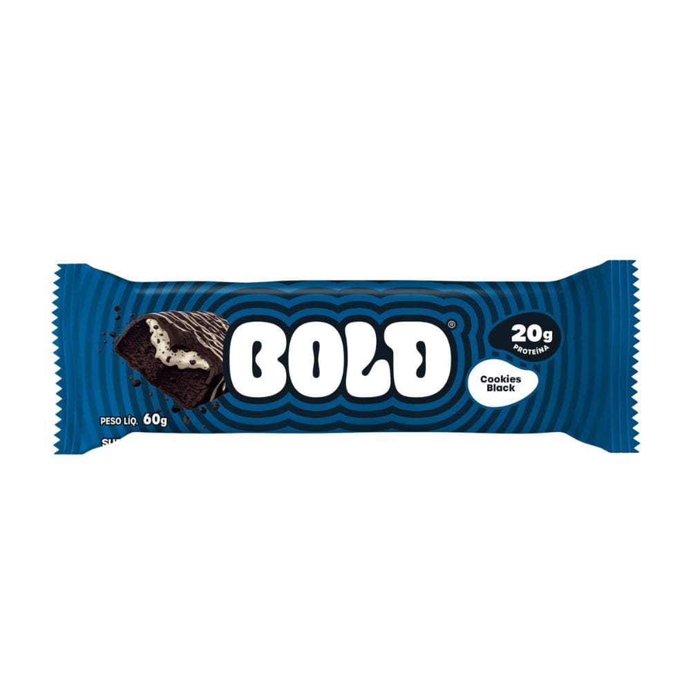 Barra de Proteína Bold Tube Sabor Cookies Black com 20g de Proteína 60g