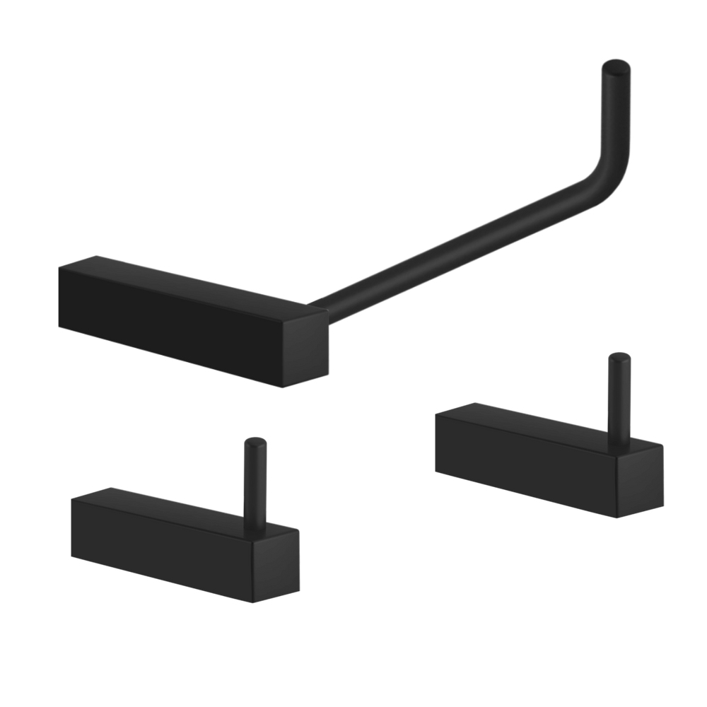 Kit Acessórios Para Banheiro Preto 3 Peças Grego Metal 2020tr