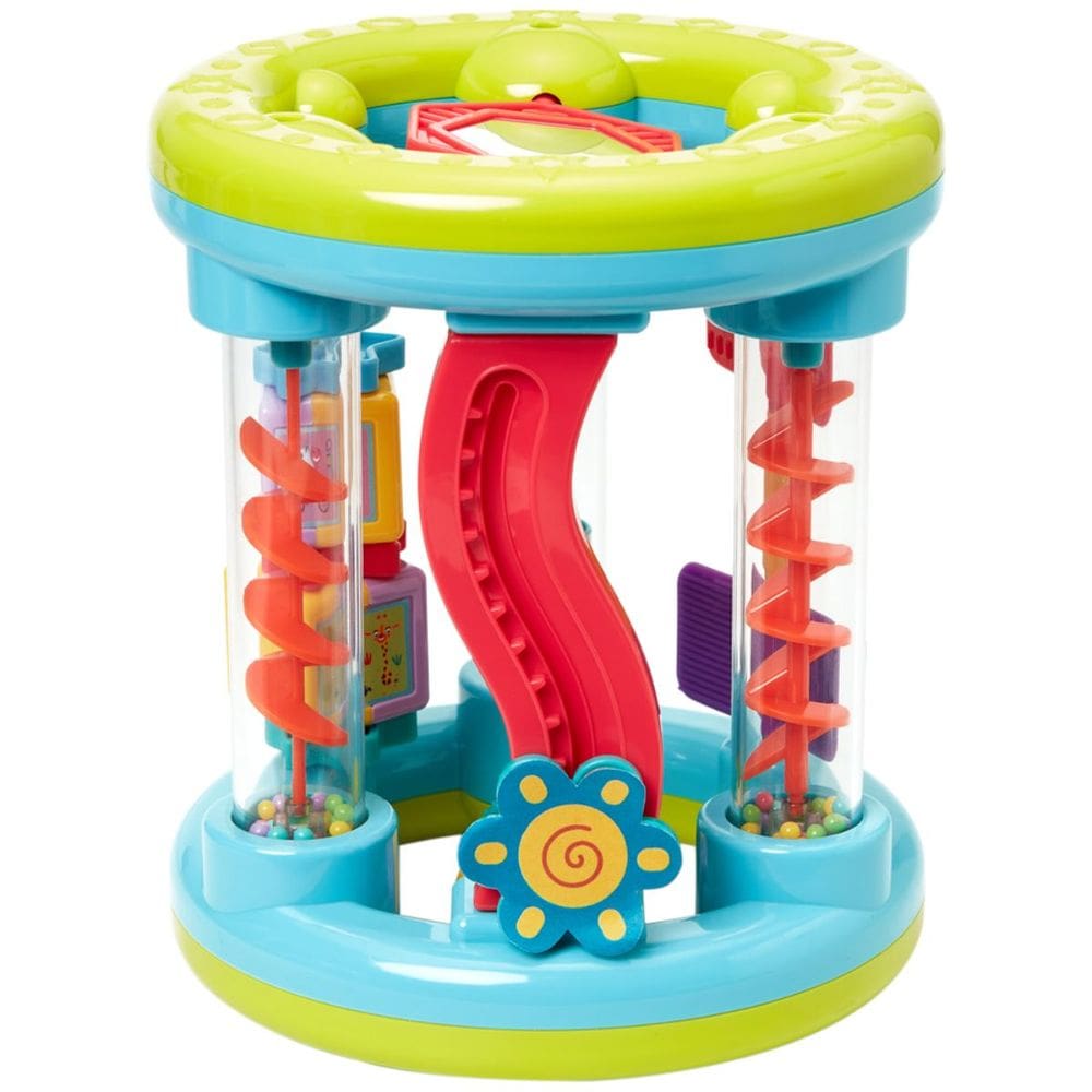 Cilindro de Atividades Brinquedo Educativo Espelho Rotação Som Texturas +6m Buba