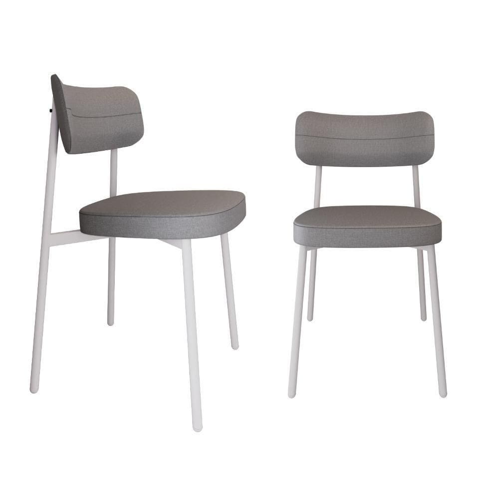 Cadeira Alloa Fixa Com 4 Pés 50 X 44,7 X 83,8 Cm Com 2 Unidade Corriente Cinza Claro