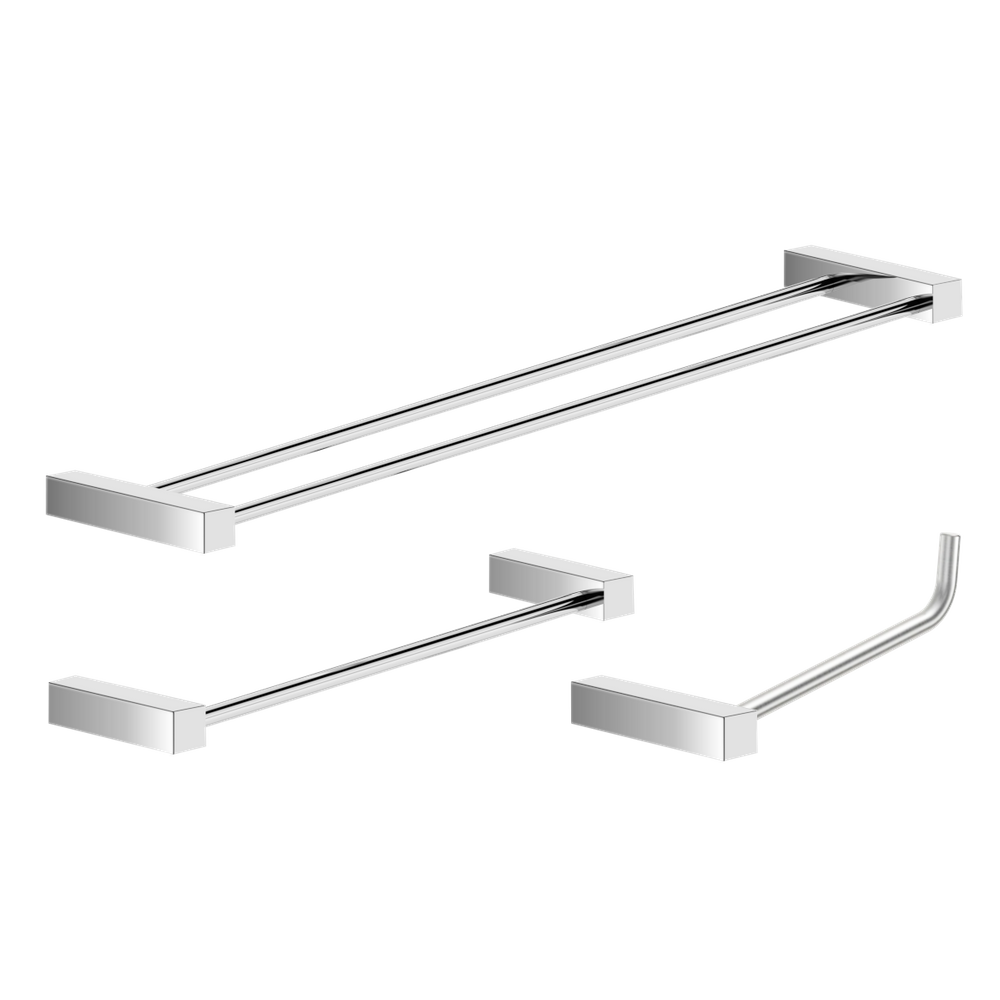 Kit Acessórios Para Banheiro Alto Brilho 3 Peças Grego Metal 2040tr