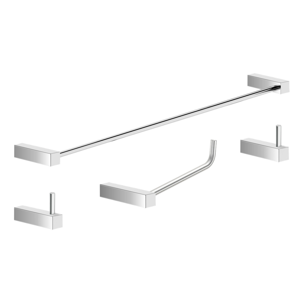 Kit De Acessórios Para Banheiro Alto Brilho 4 Peças Grego Metal 2050tr