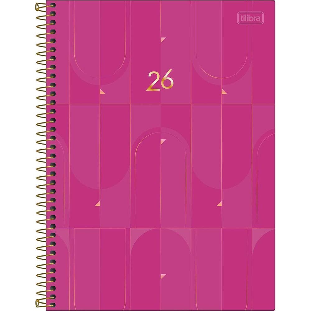 Tilibra - Agenda Executiva Espiral Diária 20 x 27,5 cm Spot Feminina 2026 - Rosa