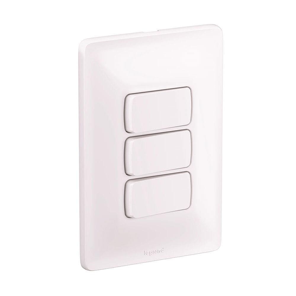 3 Interruptores Simples 4X2 10A 250V Zeffia - 680102 - PIAL