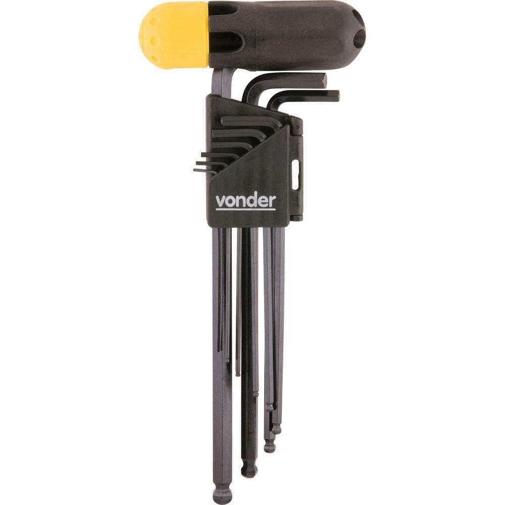 Jogo de Chave Allen Abaulada Com 10 Peças 1,5mm a 10mm - 35.73.100.150 - VONDER