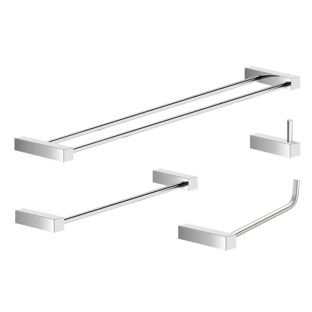 Kit Acessórios Para Banheiro Alto Brilho 4 Peças Grego Metal 2060tr