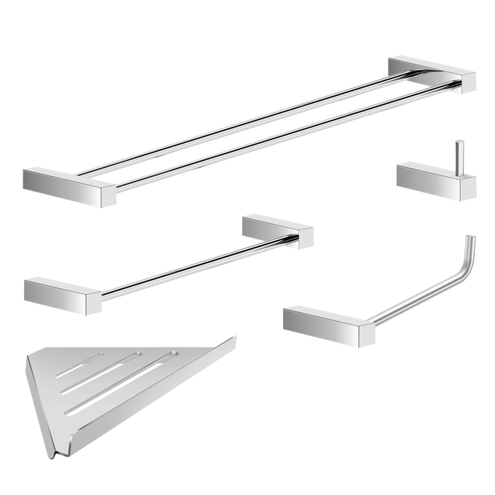 Kit Acessórios Para Banheiro Alto Brilho 5 Peças Grego Metal 2160tr