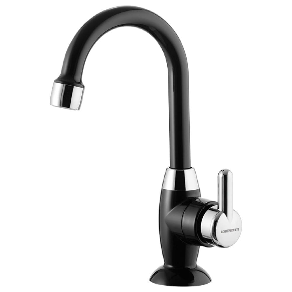 Torneira de Mesa para Lavatório com Bica Alta 1195 F31 Preto Cromado - 71110042 - LORENZETTI