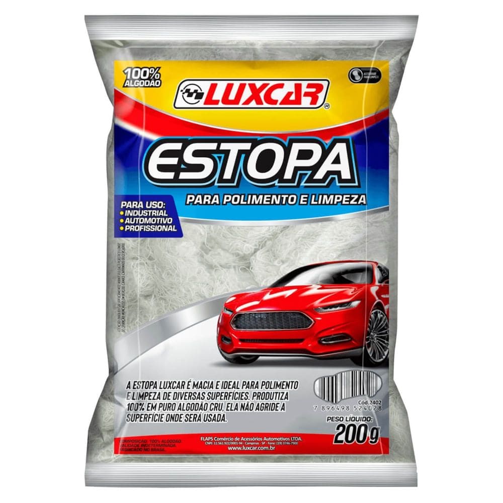 Estopa para Polimento e Limpeza com 200 Gramas - 2402 - LUXCAR