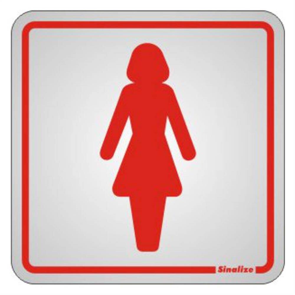 Placa de Alumínio Auto-Adesiva 15x15cm Sanitário Feminino - 120 AD - SINALIZE