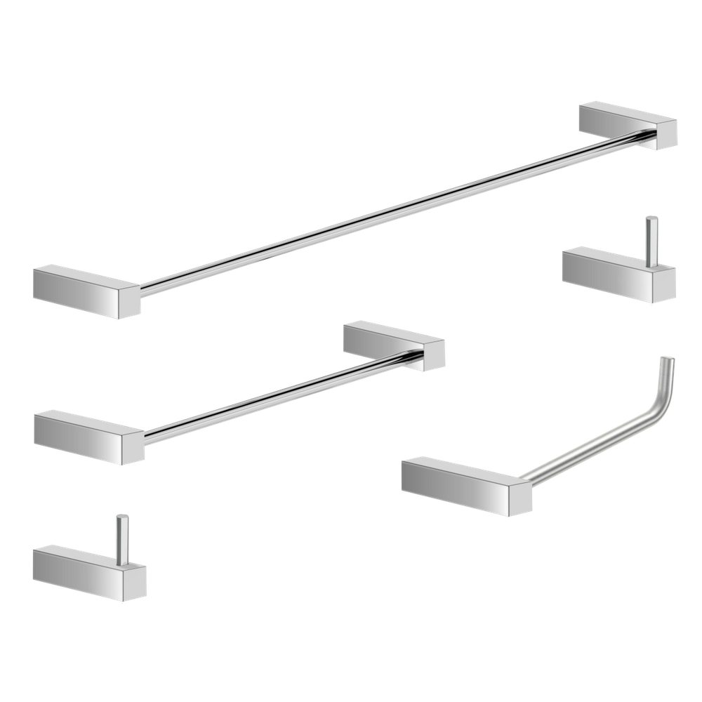 Kit Acessórios Para Banheiro Escovado 5 Peças Grego Metal 2070tr