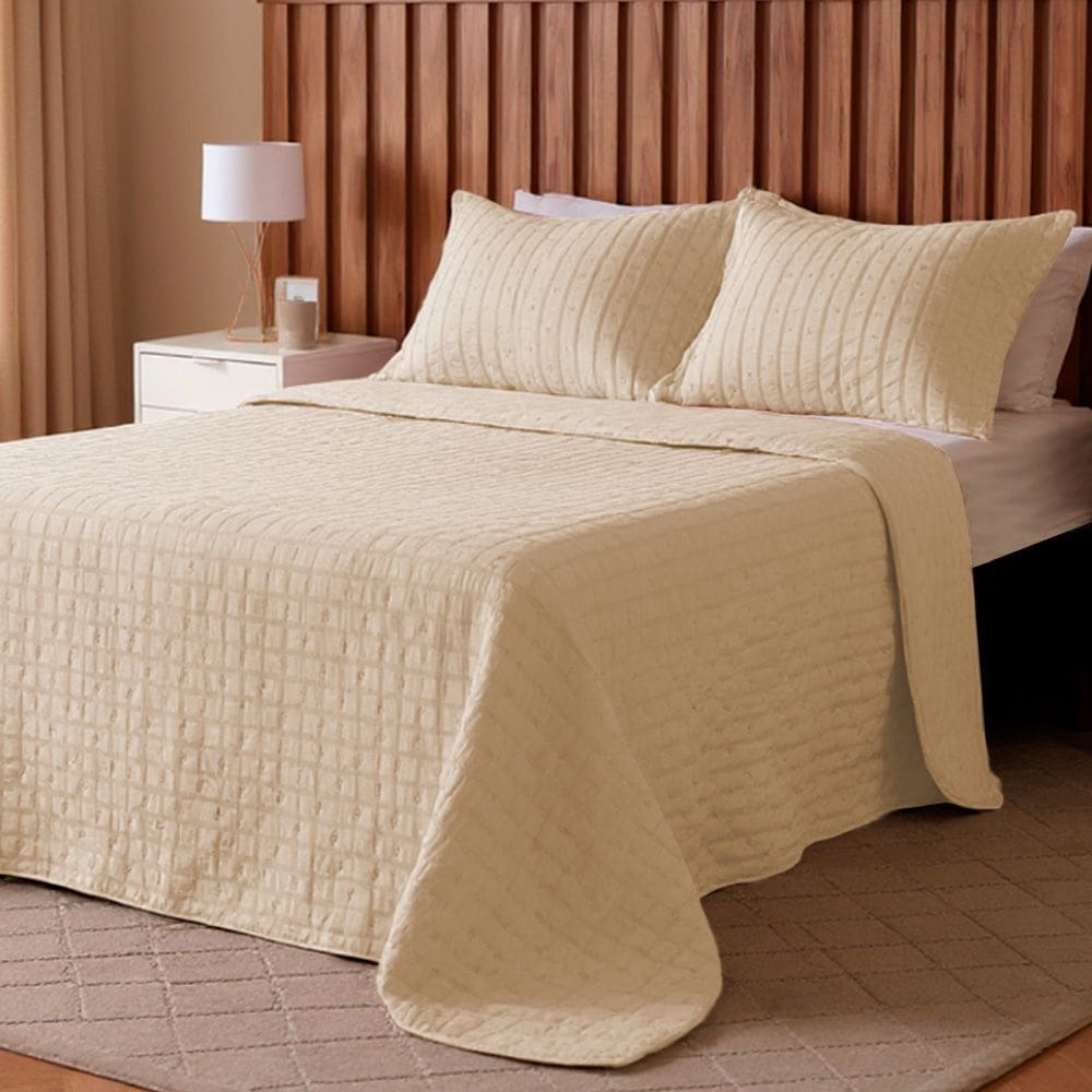 Kit Cobre Leito King 3 peças Texturizado Micro Percal Ultrassônico BF Colchões