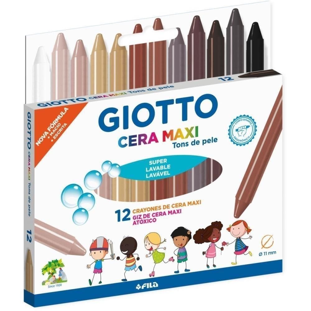 Giz De Cera Gizao Giotto Maxi Tons De Pele 12Cor