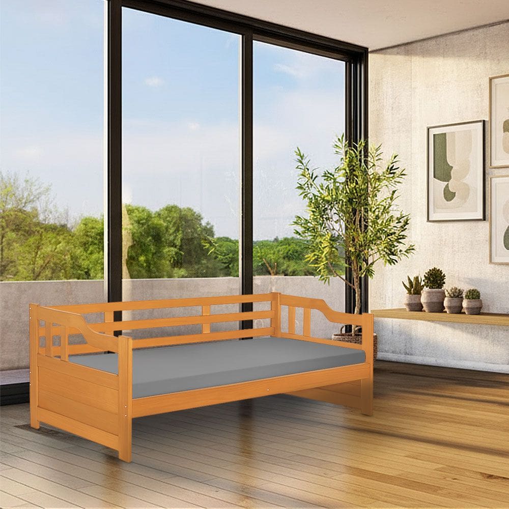 Sofá Cama Zurique Mona de Madeira Maciça Imbuia