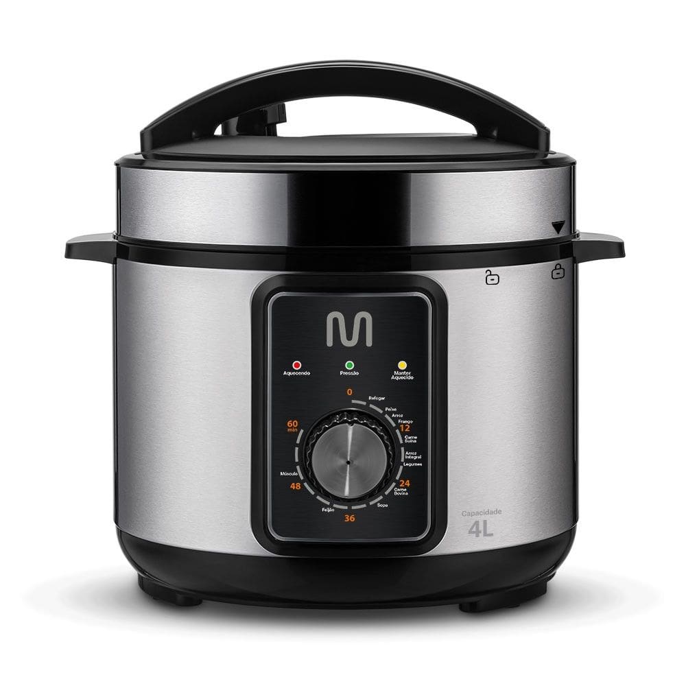 Panela de Pressão Elétrica 4L 800W/220V Preta Multi - GO082