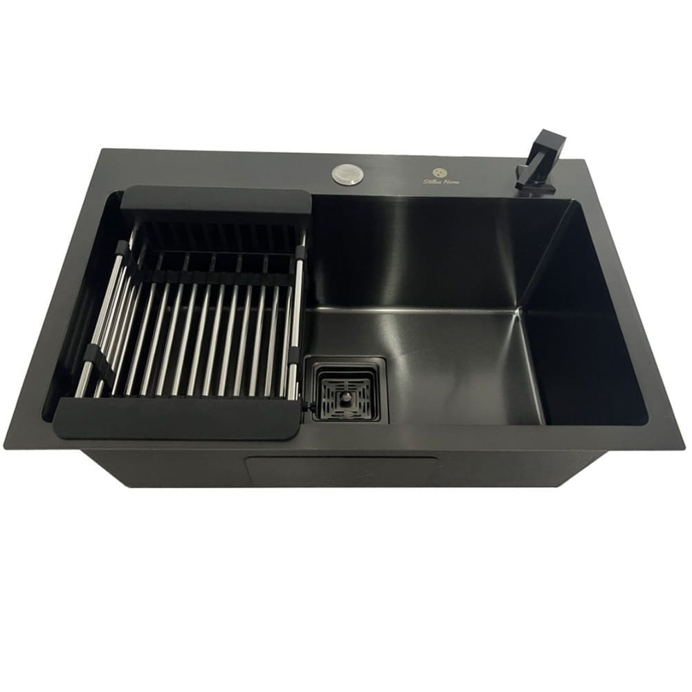 Cuba Gourmet Quadrada Preta de Aço Inox 60x40cm com Acessórios - CUB-007 - STILLUS HOME