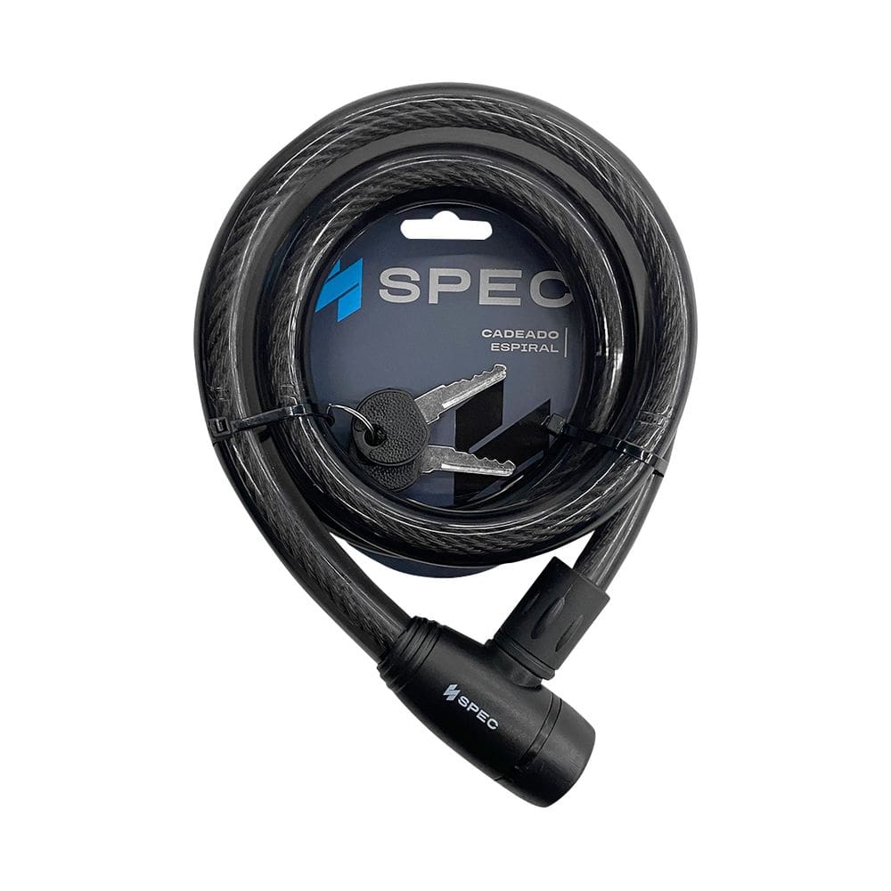 Cadeado Anti Furto Roubo Robusto Segurança Proteção Moto Bike Spec Articulado Espiral 18X1200mm Com Chave Protetor Importado 1º Linha