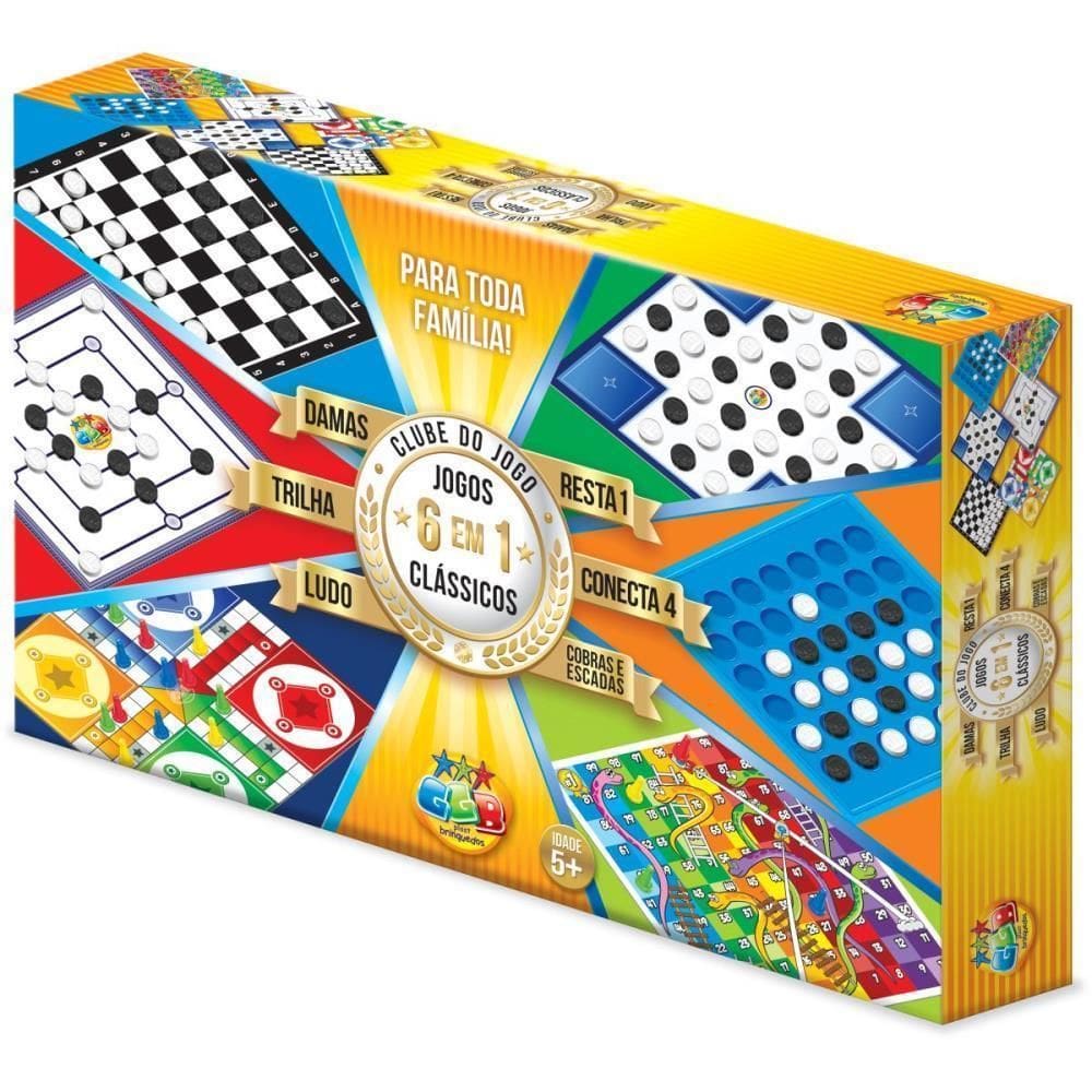 Jogo De Tabuleiro 6 Em 1 Clube Do Jogo Dama/Tri