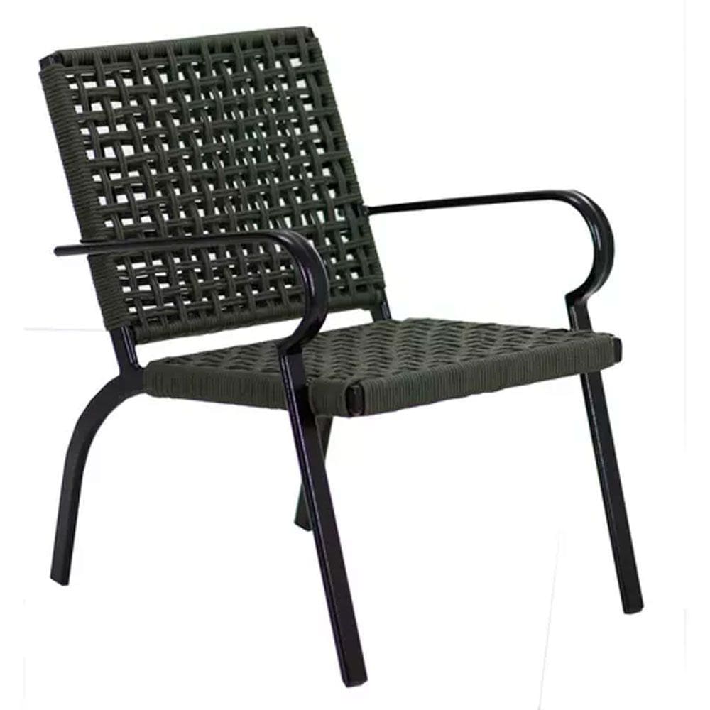 Poltrona Corda Náutica Porto Rico Alumínio Área Jardim Piscina Trama