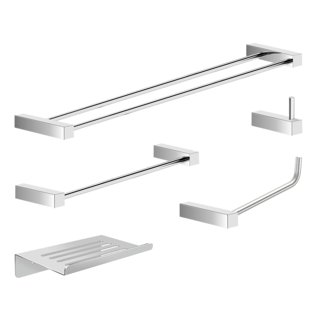 Kit Acessórios Para Banheiro Alto Brilho 5 Peças Grego Metal 2190tr