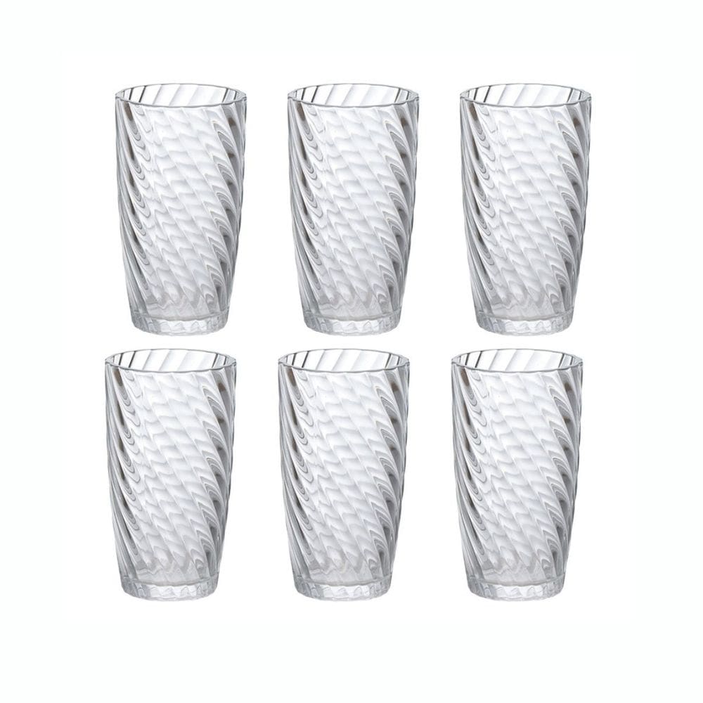 Jogo De 6 Copos Altos 400ml Transparente Hauskraft