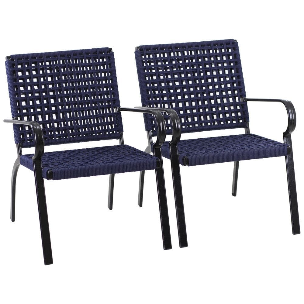 2 Poltrona Alumínio Corda Náutica Porto Rico Área Jardim Piscina Trama