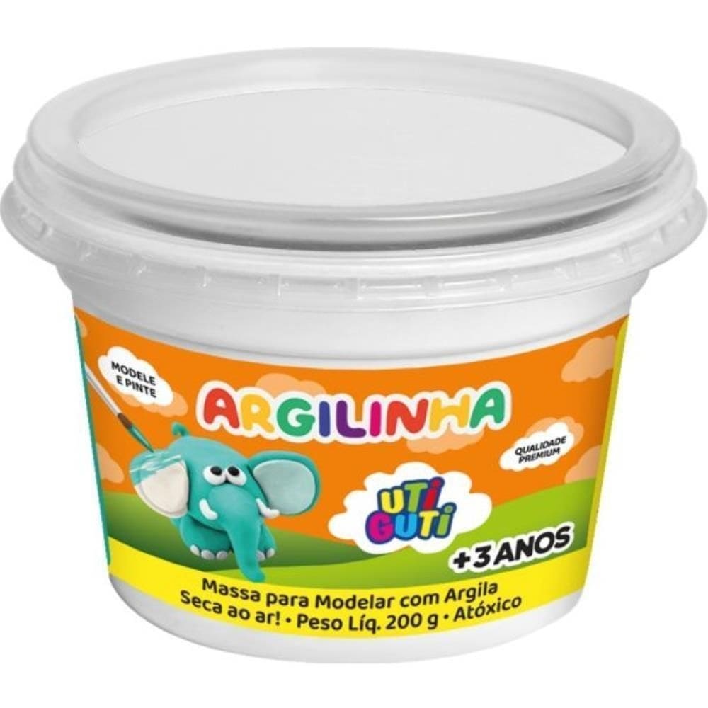 Massa Para Modelar Utiguti Argilinha Branca 200G