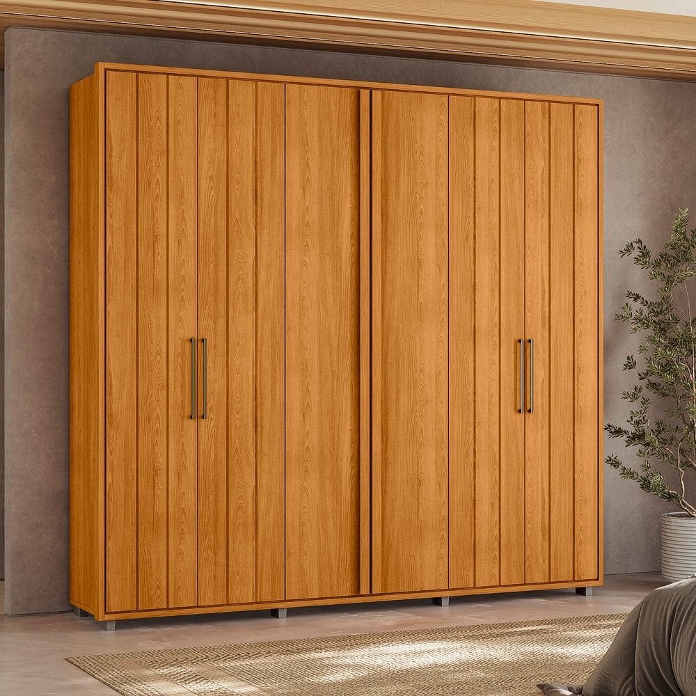 Guarda Roupa Miró 6 Portas 4 Gavetas Cinamomo Madetec