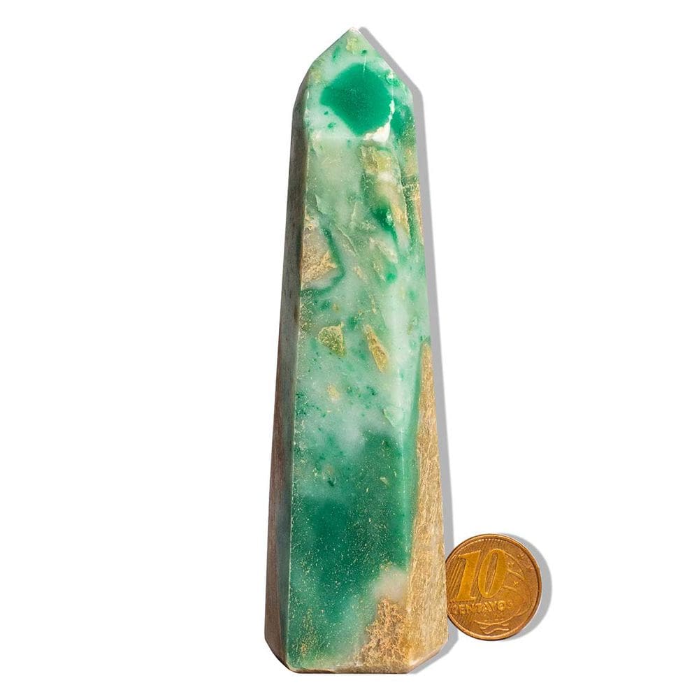 Ponta Pedra Jadeita Natural Lapidado 11-12cm 150-250g TipoB