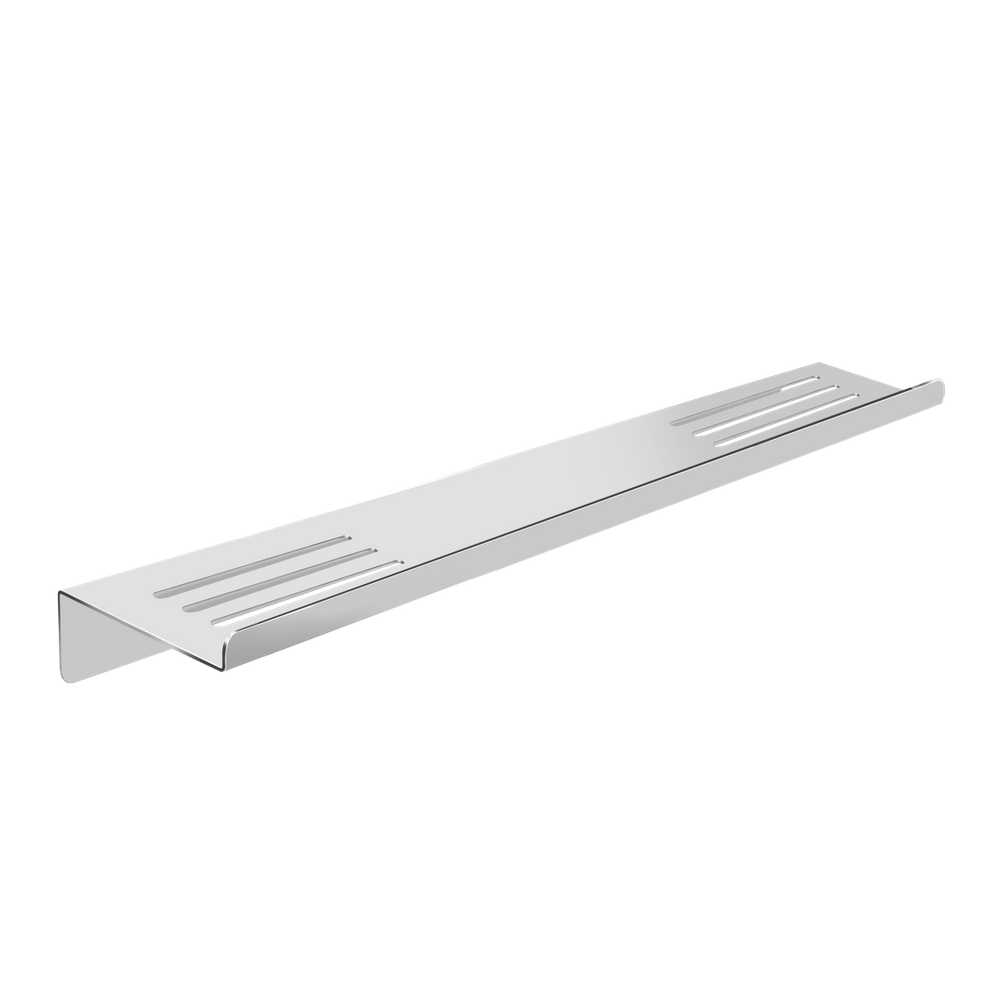 Prateleira Suporte Duplo Para Banheiro Alto Brilho Grega Aço Inox 40cm