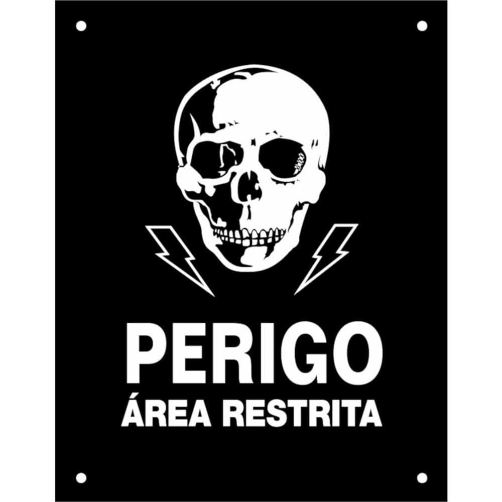 Placa Decorativa PS 18x23cm Perigo, Área Restrita - DEC10 - SINALIZE