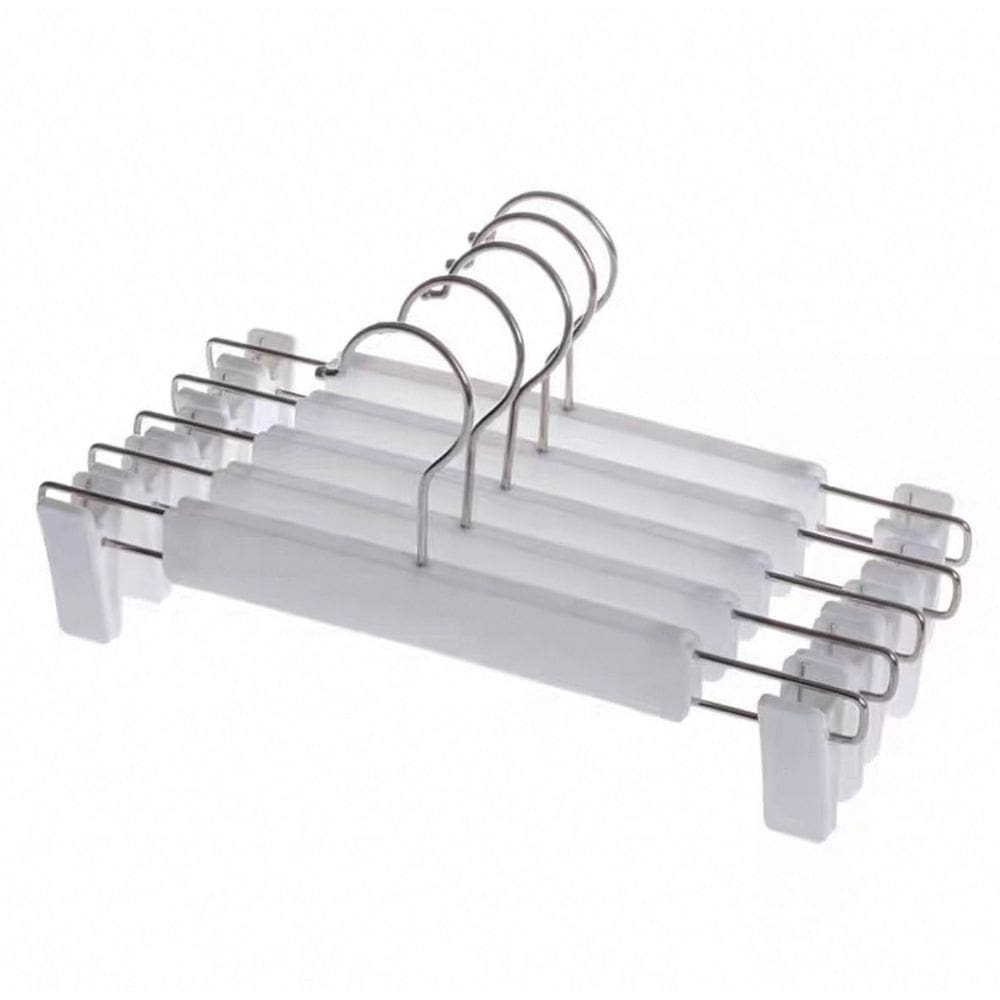 Conjunto de Cabides de Plástico com Presilhas 25 Peças Branco