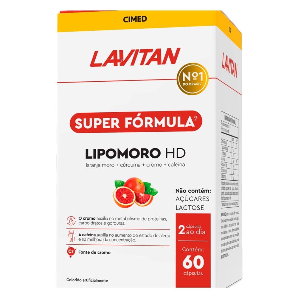 Suplemento Alimentar Super Fórmula Lipomoro HD com 60 Cápsulas