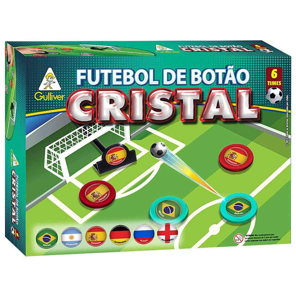 Futebol Botão Cristal Com 6 Seleções Gulliver