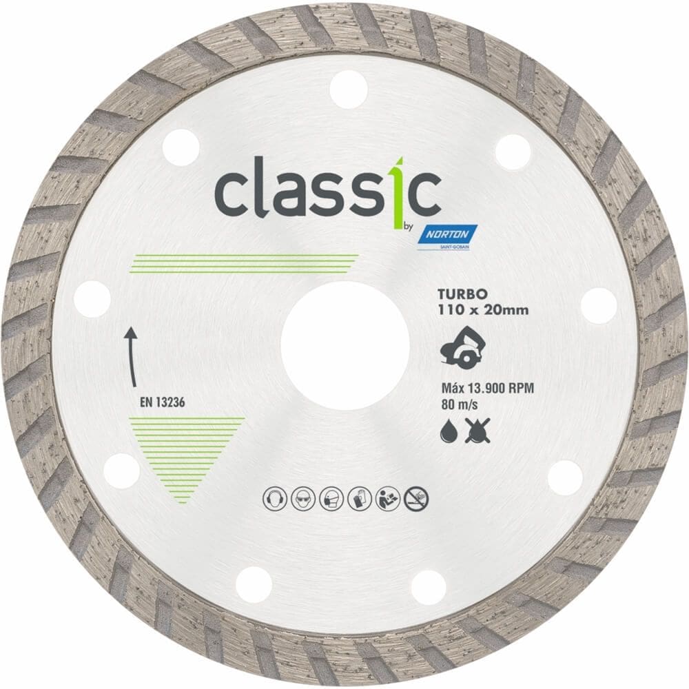 Disco Diamantado para Corte Turbo Classic 110x20mm - 70184693466 - NORTON